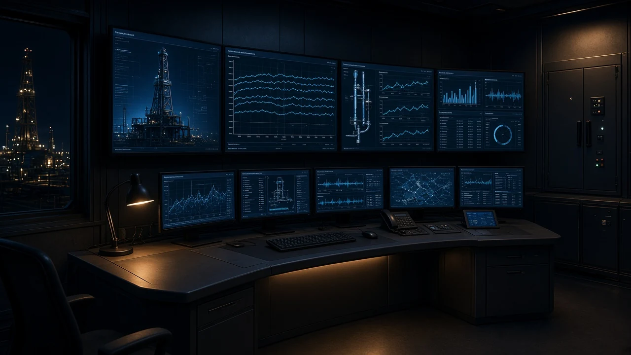 Control room displays with artificial lift monitoring telemetry